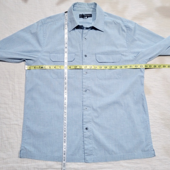 Banana Republic Classic Button Dress Shirt Light Blue Cotton Wool Men Large - Picture 7 of 8